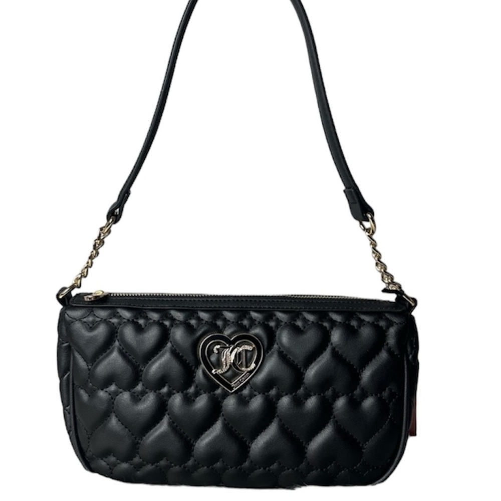 JUICY COUTURE liquorice heart quilted flawless shoulder bag NWT $79